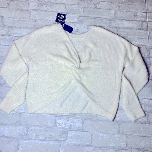 HOLLISTER: COZY REVERSIBLE TWISTED CROPPED SWEATER - Picture 2 of 8